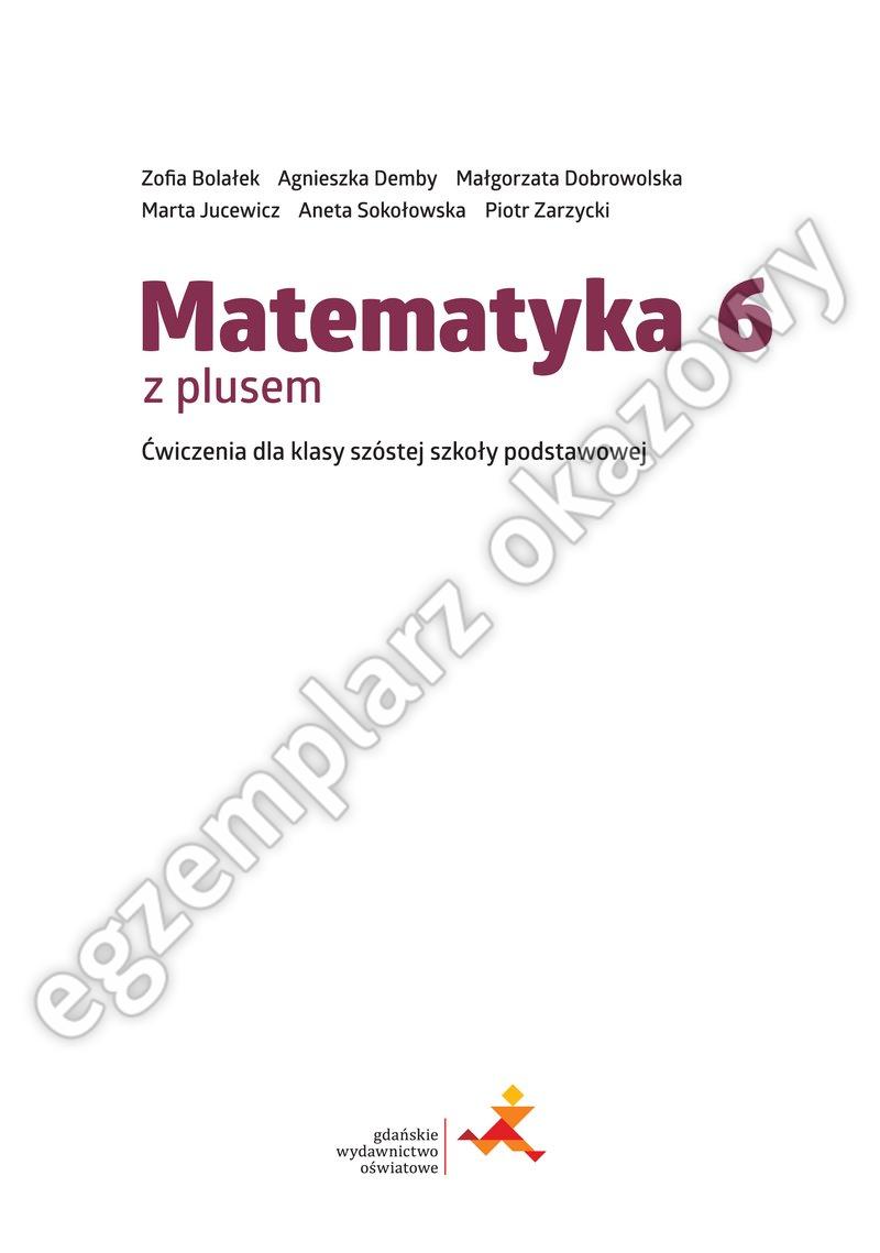 Matematyka Z Plusem Klasa 6 ćwiczenia Pdf