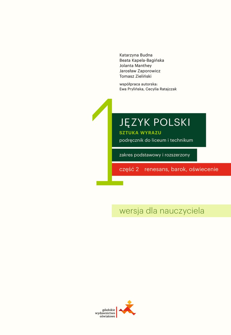 Język Polski Sztuka Wyrazu Cz 1 Język polski 1 (cz. 2). Sztuka wyrazu. Podręcznik dla liceum i
